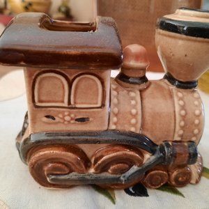Vintage Ceramic Smoking Train ashtray